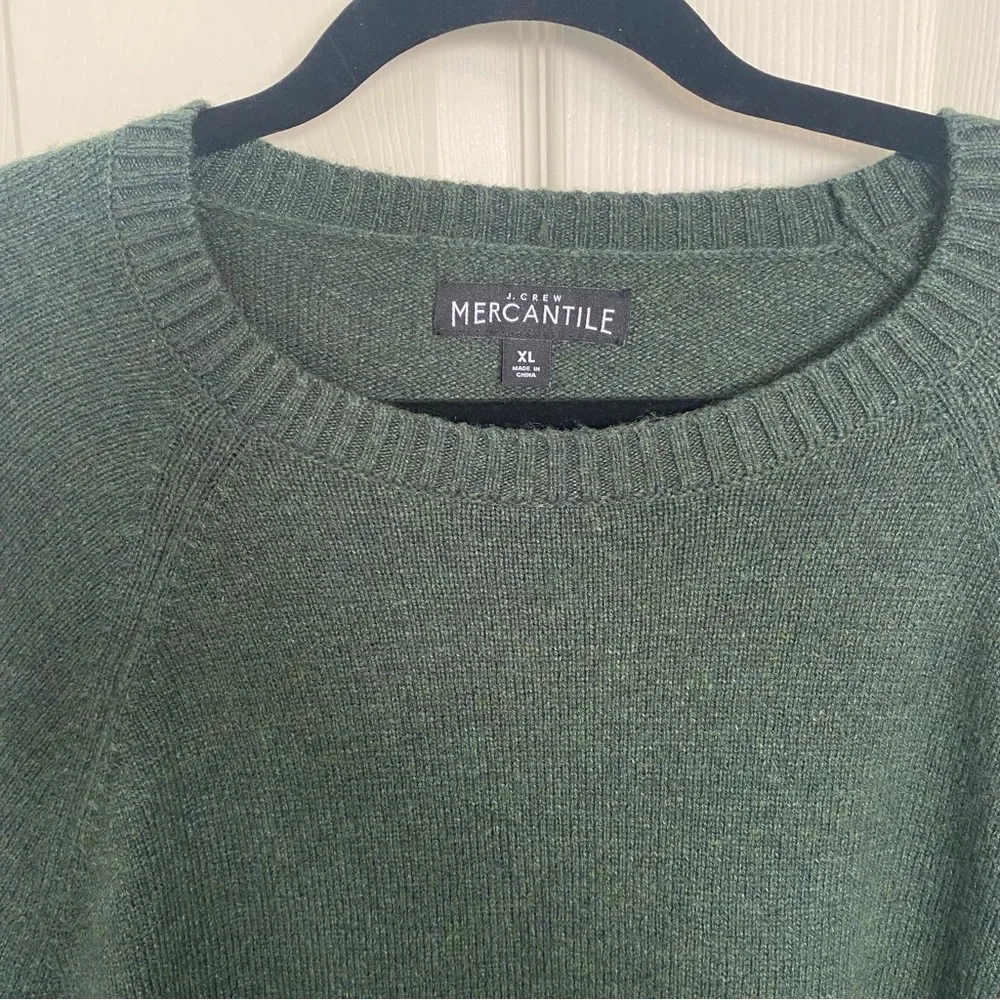 J.Crew Mercantile Men’s XL Lambswool Blend Crewneck Sweater Dark Green
